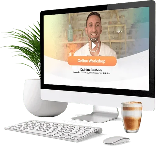 Online Workshop von Dr. Marc Reinbach auf einem Bildschirm